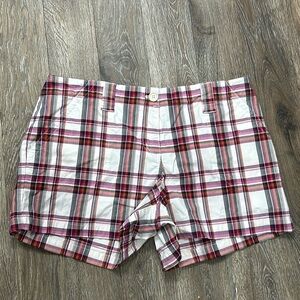 New York & Co. Shorts Womens Size 10 Manhattan Chino Plaid Shortie Flat Front